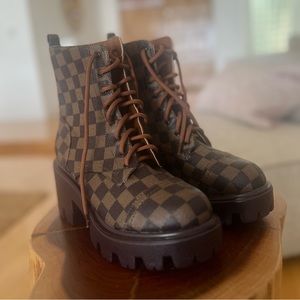 Checkered Combat Boots